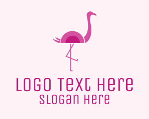 Pink Flamingo - Flamingo Bird Zoo logo design