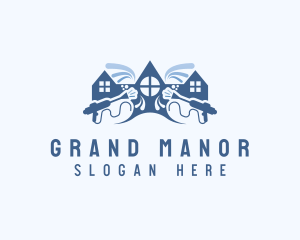 Mansion Pressure Washer Cleaning logo design