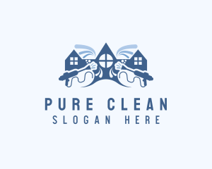 Mansion Pressure Washer Cleaning logo design