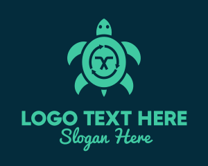 Turtle Shell - Sea Turtle Sustainability logo design