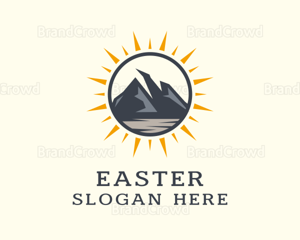 Outdoor Mountain Sunrise Logo