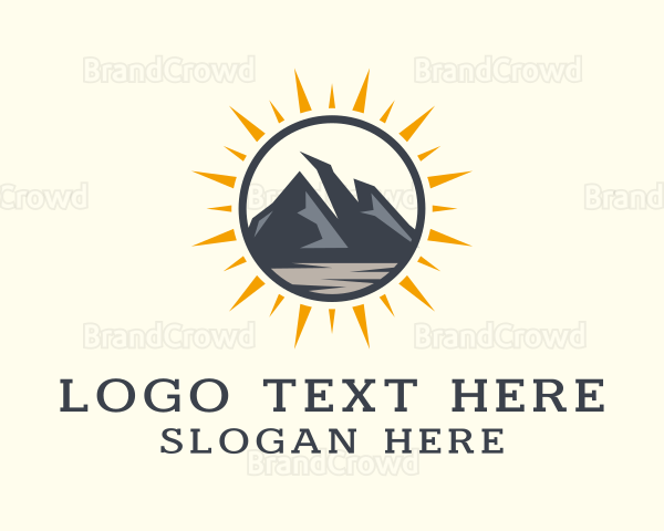 Outdoor Mountain Sunrise Logo