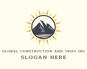 Trip - Outdoor Mountain Sunrise logo design