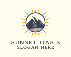 Outdoor Mountain Sunrise  logo design