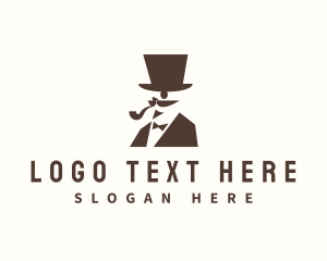 Grooming - Gentleman Hat Mustache logo design