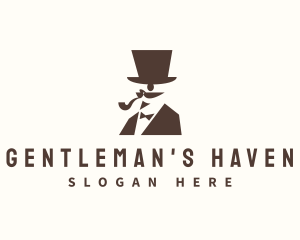 Gentleman Hat Mustache logo design