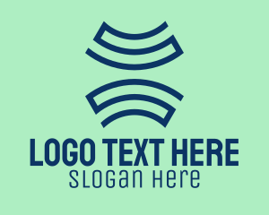 Podcast - Blue Wifi Signal logo design