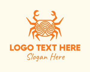 Shelfish - Orange Minimalist Crab logo design