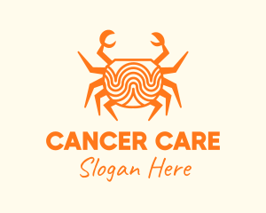 Cancer - Orange Minimalist Crab logo design