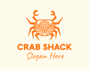 Crab - Orange Minimalist Crab logo design