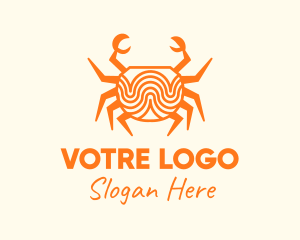 Cancer - Orange Minimalist Crab logo design