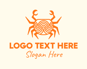 Orange Minimalist Crab Logo