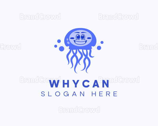 Happy Jellyfish  Aquarium Logo