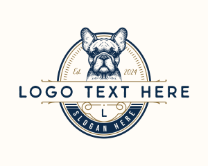 French Bulldog Pet Grooming Logo