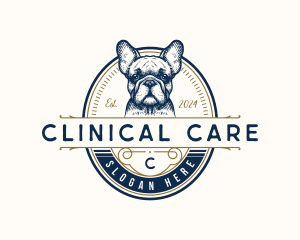 French Bulldog Pet Grooming logo design