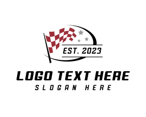 White Flag - Motorsports Racing Flag logo design