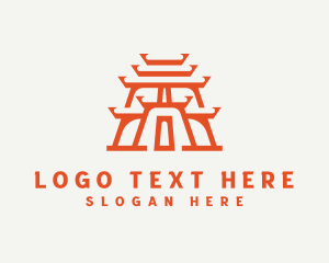 Landmark - Asian Landmark Temple logo design