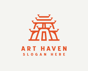 Asian Landmark Temple logo design