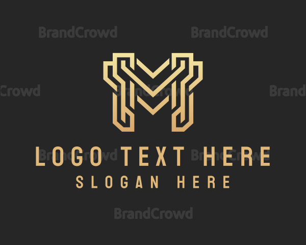 Elegant Modern Business Letter M Logo
