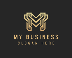 Elegant Modern Business Letter M  logo design