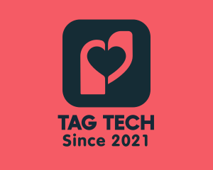 Tag - Heart Tag App logo design