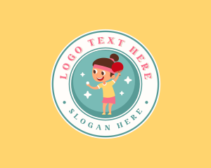 Table Tennis Girl Player Logo