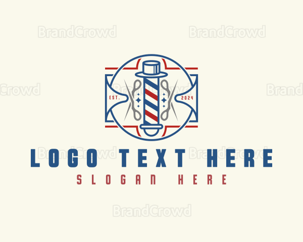 Barbershop Grooming Scissors Logo