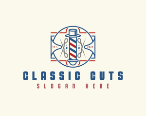 Barber Shop - Barbershop Grooming Scissors logo design