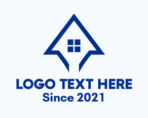Leasing - Arrow Blue House logo design