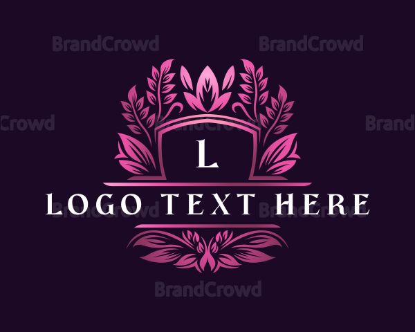 Elegant Floral Shield Logo