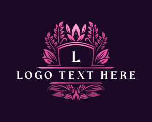 Vintage - Elegant Floral Shield logo design