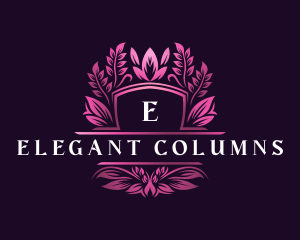 Elegant Floral Shield logo design