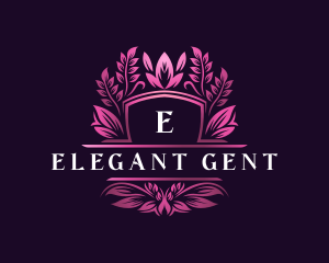 Elegant Floral Shield logo design