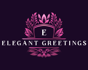 Elegant Floral Shield logo design