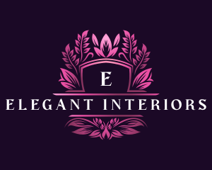 Elegant Floral Shield logo design