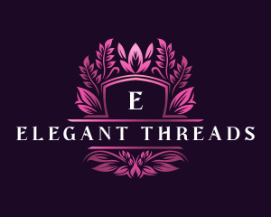 Elegant Floral Shield logo design