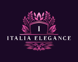 Elegant Floral Shield logo design