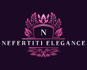 Elegant Floral Shield logo design