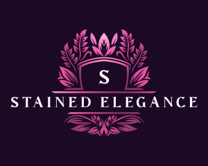 Elegant Floral Shield logo design