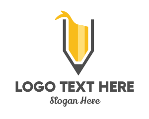 Pen - Yellow Pencil Splash logo design