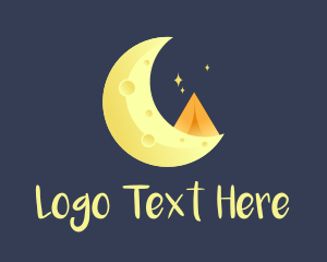 Night - Yellow Moon Tent logo design