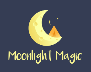 Nighttime - Yellow Moon Tent logo design