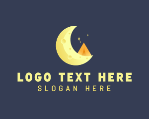 Nighttime - Yellow Moon Tent logo design