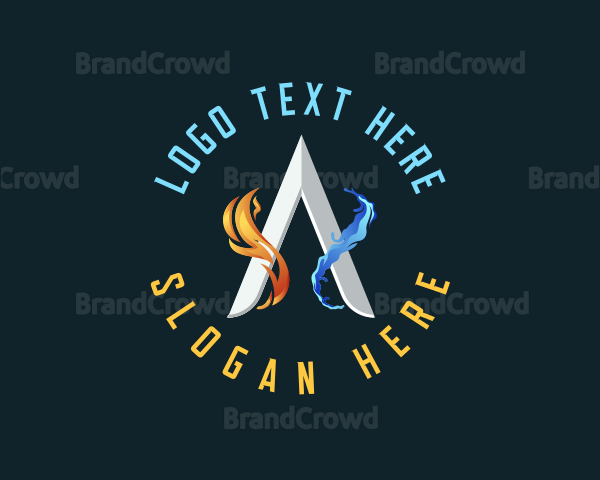 Hydro Flame Energy Letter A Logo