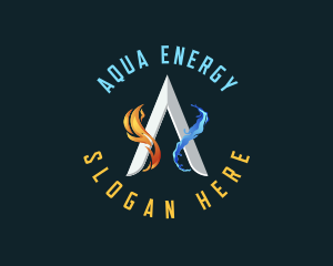 Hydro Flame Energy Letter A logo design