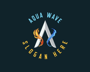 Hydro Flame Energy Letter A logo design