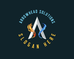 Hydro Flame Energy Letter A logo design