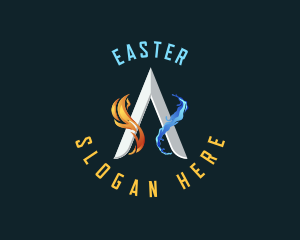 Aqua - Hydro Flame Energy Letter A logo design
