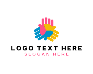 Coworking - People Volunteer Support logo design
