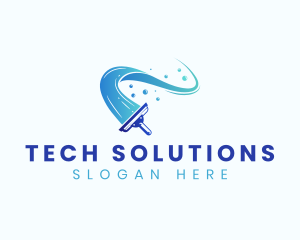 Cleaning Sanitation Squeegee Logo